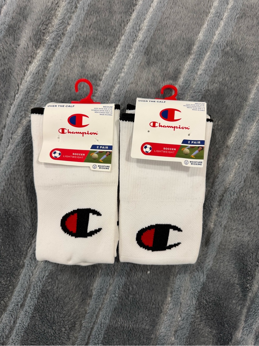 Champion Men's 2-Pack White Over-the-Calf Soccer Socks